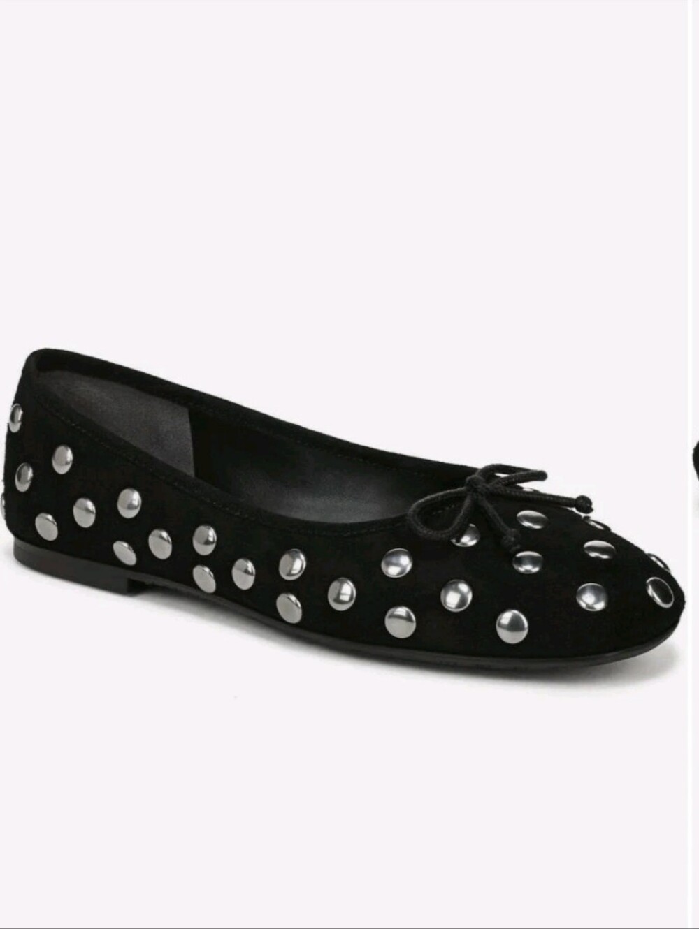 Sam Edelman Size 10 1/2 Alie Black & Silver Stud Ballet Flat Shoes Msrp $139